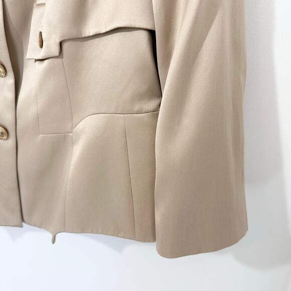 Escada Silk Cropped Blazer | Gold | SZ 42 (12) - Picture 7 of 13